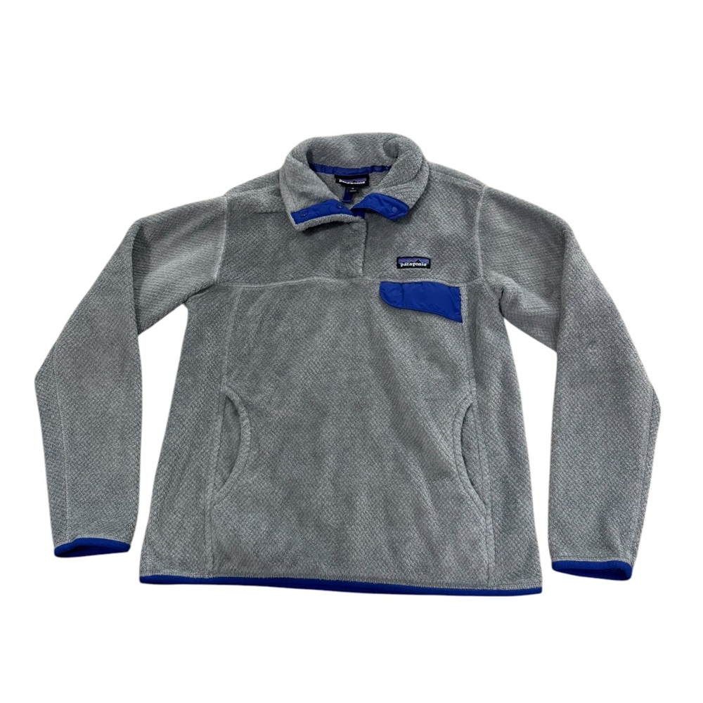 Patagonia Re-Tool Snap T Fleece Pullover Sweatshirt Womens Medium Gray Purple